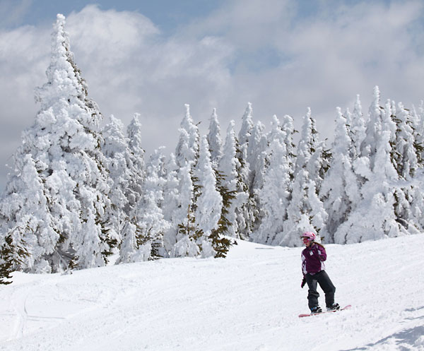 Mt. Bachelor fresh snow snowboard skier