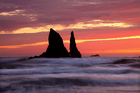 Oregon Coast, Pacific Ocean, Seastacks, sunset