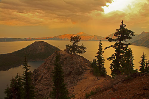 Crater Lake and Wizard Island Crater Lake National Park Oregon