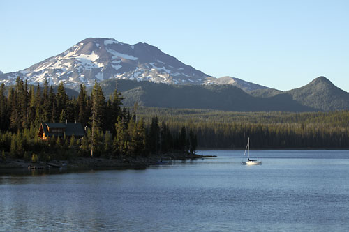 Elk Lake and South Sister photograph, Cascade Lakes, Cascade Mountains, Oregon, photographer - David Whitten Photography