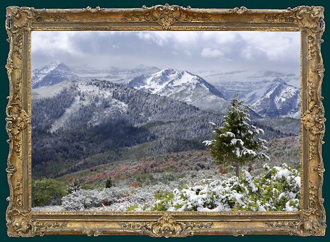 Gold Frame on Photograph, Mt. Timpanogos, Utah, photographer - David Whitten Fine Art Photography