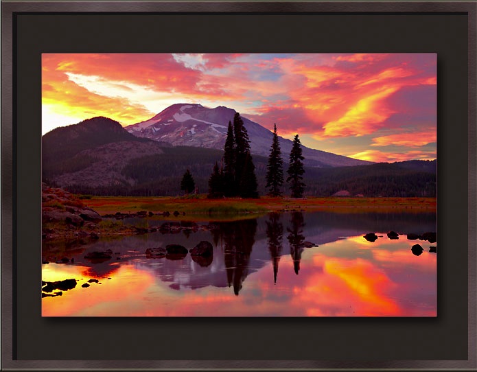 Rainbow Sunset from high in the Cascade Mountains Oregon