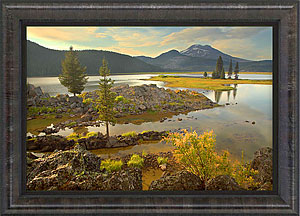Oregon cascade mountains photos, framed photograph, Sparks Lake