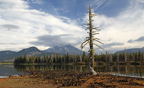 Sparks Lake, Cascade Mountains, Lava Rock, South Sister near Bend Oregon