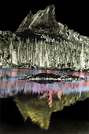 Hand Colored Black and White Photographs El Capitan Sawtooth Mountains Idaho