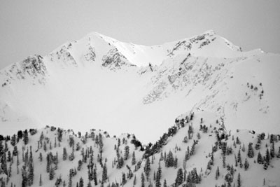 Black and White Photograph Utah Wasatch Mountains Superior Peak and Monte Cristo