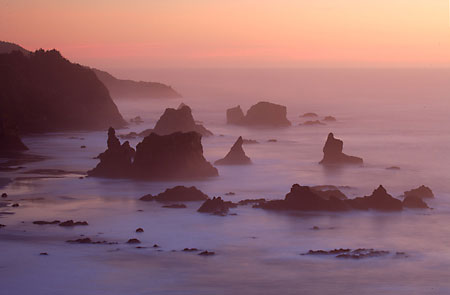 China Beach Rocks Sunset Samuel H Boardman State Park near Brookings Oregon Coast