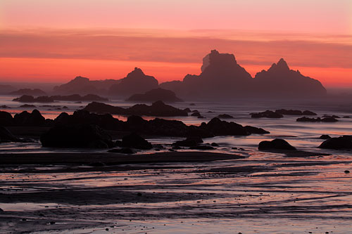 China Beach Rocks Sunset Samuel H Boardman State Park near Brookings Oregon Coast