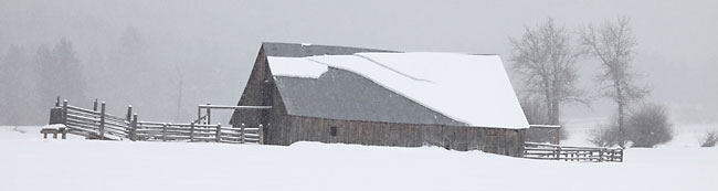 Barn Eastern Idaho Winter Snow David Whitten Photo