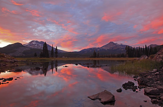 Sparks Lake, Sunset, Cascade Mountains Photography near Bend Oregon, Cascade Lakes