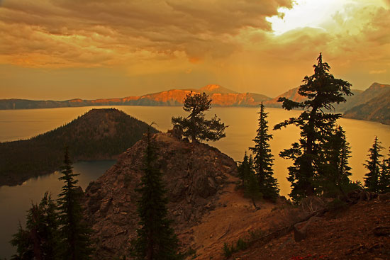 Crater Lake National Park, Oregon - Sunset photograph, photographer David Whitten Photography
