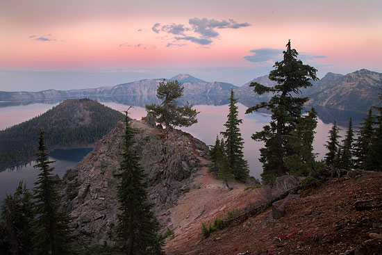 Crater Lake Photograph, Crater Lake National Park, Cascade Mountains, Oregon, Sunset
