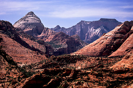 Clear Creek Canyon, Bridge Mountain and West Temple, Zion National Park, Utah Balanced Rock and La Sal Mountains Arches National Park photograph Utah
