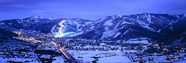 Park City and 
Deer Valley Utah at night