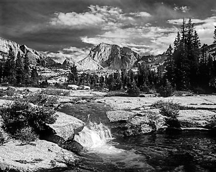 Wind River Rocky Mountain Stream Black and White Photograph